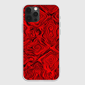 Чехол для iPhone 12 Pro Max с принтом Tie-Dye red в Новосибирске, Силикон |  | Тематика изображения на принте: волны | красный | разводы | текстура