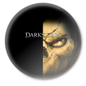 Значок с принтом Darksiders 4 в Новосибирске,  металл | круглая форма, металлическая застежка в виде булавки | Тематика изображения на принте: darksiders