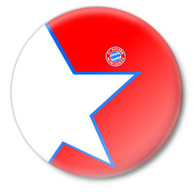 Значок с принтом ФК Бавария 2018 в Новосибирске,  металл | круглая форма, металлическая застежка в виде булавки | bayern | fly fc | бавария | спорт | футбольный клуб