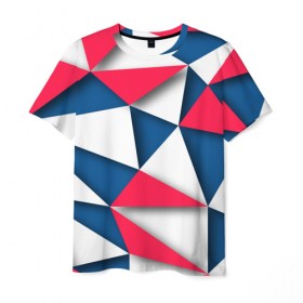 Мужская футболка 3D с принтом Geometry style в Новосибирске, 100% полиэфир | прямой крой, круглый вырез горловины, длина до линии бедер | 