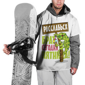 Накидка на куртку 3D с принтом Сегодня пятница ! в Новосибирске, 100% полиэстер |  | Тематика изображения на принте: брат | мороженное | надпись | ящерица