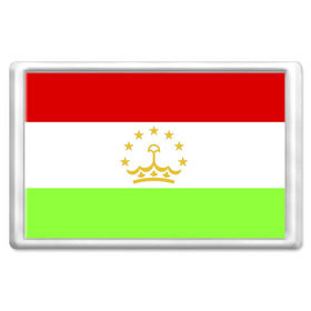 Магнит 45*70 с принтом Флаг Таджикистана в Новосибирске, Пластик | Размер: 78*52 мм; Размер печати: 70*45 | парчами точикистон | таджикистан | точикистон | флаг | флаг таджикистана