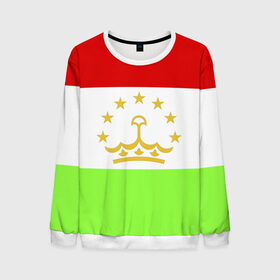 Мужской свитшот 3D с принтом Флаг Таджикистана в Новосибирске, 100% полиэстер с мягким внутренним слоем | круглый вырез горловины, мягкая резинка на манжетах и поясе, свободная посадка по фигуре | парчами точикистон | таджикистан | точикистон | флаг | флаг таджикистана
