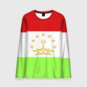 Мужской лонгслив 3D с принтом Флаг Таджикистана в Новосибирске, 100% полиэстер | длинные рукава, круглый вырез горловины, полуприлегающий силуэт | парчами точикистон | таджикистан | точикистон | флаг | флаг таджикистана