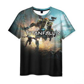 Мужская футболка 3D с принтом Titanfall в Новосибирске, 100% полиэфир | прямой крой, круглый вырез горловины, длина до линии бедер | мех | мехи | пилот | пилоты | спектр | спектры | титан