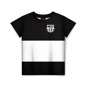 Детская футболка 3D с принтом FC Barcelona Black Collection в Новосибирске, 100% гипоаллергенный полиэфир | прямой крой, круглый вырез горловины, длина до линии бедер, чуть спущенное плечо, ткань немного тянется | black collection | fc | fc barcelona | fcb | fly emirates | ronaldo | барселона | зож | клуб | линии | месси | модные | мяч | реал мадрид | спорт | спортивные | тренды | футбол | футбольный клуб | эмблема