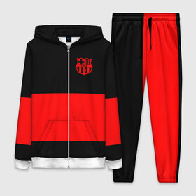 Женский костюм 3D с принтом FC Barcelona Black Collection в Новосибирске,  |  | black collection | fc | fc barcelona | fcb | fly emirates | ronaldo | барселона | зож | клуб | линии | месси | модные | мяч | реал мадрид | спорт | спортивные | тренды | футбол | футбольный клуб | эмблема