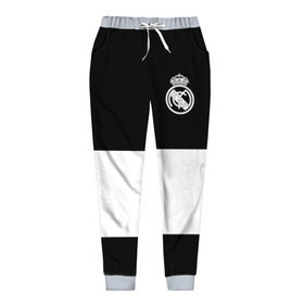 Женские брюки 3D с принтом Real Madrid Black Collection в Новосибирске, полиэстер 100% | прямой крой, два кармана без застежек по бокам, с мягкой трикотажной резинкой на поясе и по низу штанин. В поясе для дополнительного комфорта — широкие завязки | emirates | fc | real madrid | клуб | мяч | реал мадрид