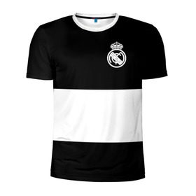 Мужская футболка 3D спортивная с принтом Real Madrid Black Collection в Новосибирске, 100% полиэстер с улучшенными характеристиками | приталенный силуэт, круглая горловина, широкие плечи, сужается к линии бедра | emirates | fc | real madrid | клуб | мяч | реал мадрид