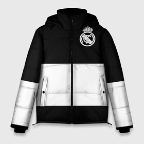 Мужская зимняя куртка 3D с принтом Real Madrid Black Collection в Новосибирске, верх — 100% полиэстер; подкладка — 100% полиэстер; утеплитель — 100% полиэстер | длина ниже бедра, свободный силуэт Оверсайз. Есть воротник-стойка, отстегивающийся капюшон и ветрозащитная планка. 

Боковые карманы с листочкой на кнопках и внутренний карман на молнии. | Тематика изображения на принте: emirates | fc | real madrid | клуб | мяч | реал мадрид