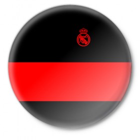 Значок с принтом Real Madrid Black Collection в Новосибирске,  металл | круглая форма, металлическая застежка в виде булавки | Тематика изображения на принте: emirates | fc | real madrid | клуб | мяч | реал мадрид