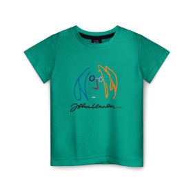 Детская футболка хлопок с принтом Джон Ленон 2 в Новосибирске, 100% хлопок | круглый вырез горловины, полуприлегающий силуэт, длина до линии бедер | Тематика изображения на принте: john lennon | the beatles | битлс | джон леннон