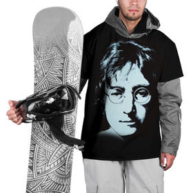 Накидка на куртку 3D с принтом Джон Леннон 7 в Новосибирске, 100% полиэстер |  | john lennon | the beatles | битлс | джон леннон