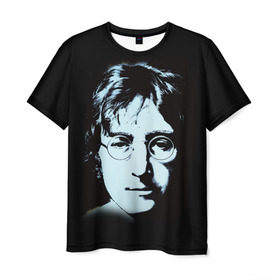 Мужская футболка 3D с принтом Джон Леннон 7 в Новосибирске, 100% полиэфир | прямой крой, круглый вырез горловины, длина до линии бедер | john lennon | the beatles | битлс | джон леннон