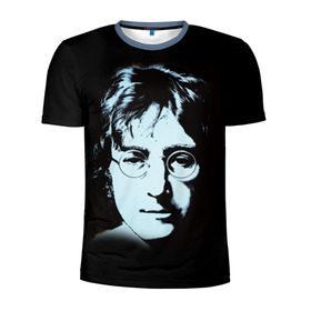 Мужская футболка 3D спортивная с принтом Джон Леннон 7 в Новосибирске, 100% полиэстер с улучшенными характеристиками | приталенный силуэт, круглая горловина, широкие плечи, сужается к линии бедра | john lennon | the beatles | битлс | джон леннон