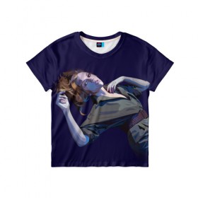 Детская футболка 3D с принтом Scarlett Johansson в Новосибирске, 100% гипоаллергенный полиэфир | прямой крой, круглый вырез горловины, длина до линии бедер, чуть спущенное плечо, ткань немного тянется | scarlett johansson | скарлет йохансон | скарлетт йоханссон