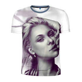 Мужская футболка 3D спортивная с принтом Scarlett Johansson в Новосибирске, 100% полиэстер с улучшенными характеристиками | приталенный силуэт, круглая горловина, широкие плечи, сужается к линии бедра | scarlett johansson | скарлет йохансон | скарлетт йоханссон