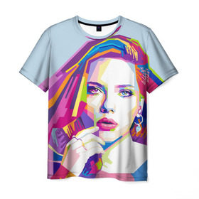 Мужская футболка 3D с принтом Scarlett Johansson в Новосибирске, 100% полиэфир | прямой крой, круглый вырез горловины, длина до линии бедер | Тематика изображения на принте: scarlett johansson | скарлет йохансон | скарлетт йоханссон