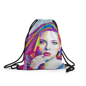 Рюкзак-мешок 3D с принтом Scarlett Johansson в Новосибирске, 100% полиэстер | плотность ткани — 200 г/м2, размер — 35 х 45 см; лямки — толстые шнурки, застежка на шнуровке, без карманов и подкладки | scarlett johansson | скарлет йохансон | скарлетт йоханссон