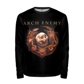 Мужской лонгслив 3D с принтом Arch Enemy в Новосибирске, 100% полиэстер | длинные рукава, круглый вырез горловины, полуприлегающий силуэт | Тематика изображения на принте: alissa white gluz | arch enemy | алисса уайт глаз | арч энеми