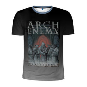 Мужская футболка 3D спортивная с принтом Arch Enemy в Новосибирске, 100% полиэстер с улучшенными характеристиками | приталенный силуэт, круглая горловина, широкие плечи, сужается к линии бедра | alissa white gluz | arch enemy | алисса уайт глаз | арч энеми