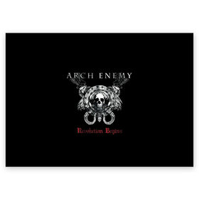 Поздравительная открытка с принтом Arch Enemy в Новосибирске, 100% бумага | плотность бумаги 280 г/м2, матовая, на обратной стороне линовка и место для марки
 | alissa white gluz | arch enemy | алисса уайт глаз | арч энеми