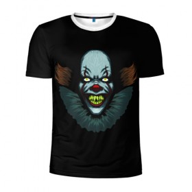 Мужская футболка 3D спортивная с принтом Clown в Новосибирске, 100% полиэстер с улучшенными характеристиками | приталенный силуэт, круглая горловина, широкие плечи, сужается к линии бедра | horror | pennywise | stephen king | клоун | оно | пеннивайз | стивен кинг | ужасы | хоррор