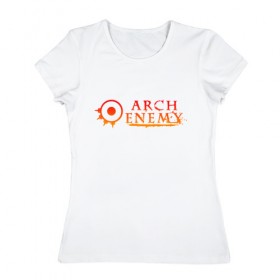 Женская футболка хлопок с принтом Arch Enemy в Новосибирске, 100% хлопок | прямой крой, круглый вырез горловины, длина до линии бедер, слегка спущенное плечо | 