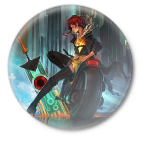 Значок с принтом Transistor 12 в Новосибирске,  металл | круглая форма, металлическая застежка в виде булавки | Тематика изображения на принте: camerata | cloudbank | process | red | transistor | камерата | клаудбанк | процесс | ред | робот | роботы | транзистор