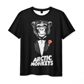 Мужская футболка 3D с принтом Arctic Monkeys в Новосибирске, 100% полиэфир | прямой крой, круглый вырез горловины, длина до линии бедер | Тематика изображения на принте: алекс тёрнер | арктик | арктические мартышки | гаражный | группа | джейми кук | инди рок | манкис | музыка | мэтт хелдер | ник о мэлли | обезьяна | постпанк ривайвл | психоделический | рок