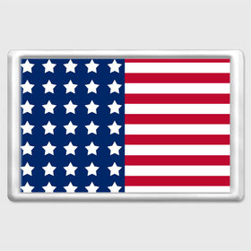 Магнит 45*70 с принтом USA Flag в Новосибирске, Пластик | Размер: 78*52 мм; Размер печати: 70*45 | star | usa | америка | белый | звезды | красный | линии | полосы | популярные | синий | сша | триколор | туристические | флаг | цвет | штаты