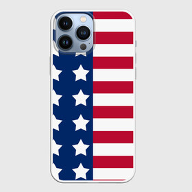 Чехол для iPhone 13 Pro Max с принтом USA FLAG  АМЕРИКАНСКИЙ ФЛАГ в Новосибирске,  |  | Тематика изображения на принте: star | usa | америка | белый | звезды | красный | линии | полосы | популярные | синий | сша | триколор | туристические | флаг | цвет | штаты