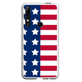 Чехол для Honor P Smart Z с принтом USA FLAG АМЕРИКАНСКИЙ ФЛАГ в Новосибирске, Силикон | Область печати: задняя сторона чехла, без боковых панелей | star | usa | америка | белый | звезды | красный | линии | полосы | популярные | синий | сша | триколор | туристические | флаг | цвет | штаты