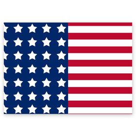 Поздравительная открытка с принтом USA Flag в Новосибирске, 100% бумага | плотность бумаги 280 г/м2, матовая, на обратной стороне линовка и место для марки
 | star | usa | америка | белый | звезды | красный | линии | полосы | популярные | синий | сша | триколор | туристические | флаг | цвет | штаты