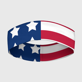 Повязка на голову 3D с принтом USA FLAG  АМЕРИКАНСКИЙ ФЛАГ в Новосибирске,  |  | star | usa | америка | белый | звезды | красный | линии | полосы | популярные | синий | сша | триколор | туристические | флаг | цвет | штаты