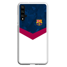 Чехол для Honor 20 с принтом FC Barcelona 2018 New в Новосибирске, Силикон | Область печати: задняя сторона чехла, без боковых панелей | fc | fc barcelona | fcb | fly emirates | ronaldo | абстракция | барселона | геометрия | зож | клуб | линии | месси | модные | мяч | реал мадрид | спорт | спортивные | тренды | футбол | футбольный клуб | эмблема