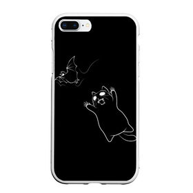 Чехол для iPhone 7Plus/8 Plus матовый с принтом Cat Monster в Новосибирске, Силикон | Область печати: задняя сторона чехла, без боковых панелей | Тематика изображения на принте: cat | halloween | арт | животные | кот | котик | кошки | монстр | мышь | праздник | хэллоуин | черно белый