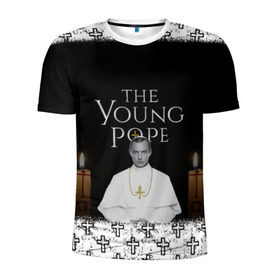 Мужская футболка 3D спортивная с принтом Молодой Папа | The Young Pope в Новосибирске, 100% полиэстер с улучшенными характеристиками | приталенный силуэт, круглая горловина, широкие плечи, сужается к линии бедра | the young pope | молодой папа