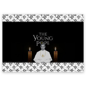 Поздравительная открытка с принтом Молодой Папа | The Young Pope в Новосибирске, 100% бумага | плотность бумаги 280 г/м2, матовая, на обратной стороне линовка и место для марки
 | the young pope | молодой папа