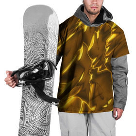 Накидка на куртку 3D с принтом Золотые разводы в Новосибирске, 100% полиэстер |  | abstraction | gold | rich | texture | богатство | золотая абстракция | золото | кубики | текстура