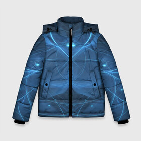 Зимняя куртка для мальчиков 3D с принтом Blue fractal в Новосибирске, ткань верха — 100% полиэстер; подклад — 100% полиэстер, утеплитель — 100% полиэстер | длина ниже бедра, удлиненная спинка, воротник стойка и отстегивающийся капюшон. Есть боковые карманы с листочкой на кнопках, утяжки по низу изделия и внутренний карман на молнии. 

Предусмотрены светоотражающий принт на спинке, радужный светоотражающий элемент на пуллере молнии и на резинке для утяжки | Тематика изображения на принте: art | background | beautiful | color | festive | fractal | lines | photo | picture | smooth | strange | style