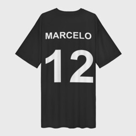 Платье-футболка 3D с принтом Marcelo в Новосибирске,  |  | fc | football | lfp | marcelo | new | real madrid | испания | мадрид | марсело | новая | реал мадрид | форма | футбол | футбольный клуб