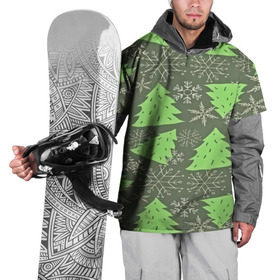 Накидка на куртку 3D с принтом Зелёные ёлочки в Новосибирске, 100% полиэстер |  | new year | santa | дед мороз | елка | елочки | новогодний | новый год | рождество | сантаклаус | снег | снежинки