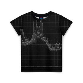 Детская футболка 3D с принтом diagram в Новосибирске, 100% гипоаллергенный полиэфир | прямой крой, круглый вырез горловины, длина до линии бедер, чуть спущенное плечо, ткань немного тянется | technology | график | черный