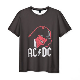 Мужская футболка 3D с принтом Чёрт AC/DC в Новосибирске, 100% полиэфир | прямой крой, круглый вырез горловины, длина до линии бедер | ac dc | acdc | ангус янг | блюз рок | крис слэйд | рок группа | рок н ролл | стиви янг | хард рок | эксл роуз