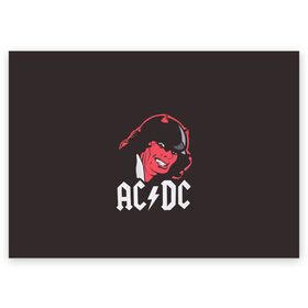 Поздравительная открытка с принтом Чёрт AC/DC в Новосибирске, 100% бумага | плотность бумаги 280 г/м2, матовая, на обратной стороне линовка и место для марки
 | ac dc | acdc | ангус янг | блюз рок | крис слэйд | рок группа | рок н ролл | стиви янг | хард рок | эксл роуз