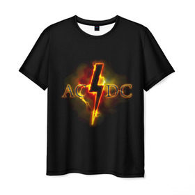 Мужская футболка 3D с принтом AC/DC огонь в Новосибирске, 100% полиэфир | прямой крой, круглый вырез горловины, длина до линии бедер | ac dc | acdc | ангус янг | блюз рок | крис слэйд | надпись | рок группа | рок н ролл | стиви янг | хард рок | эксл роуз