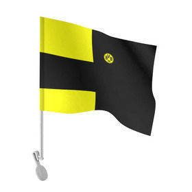 Флаг для автомобиля с принтом FC Borussia Dortmund Black в Новосибирске, 100% полиэстер | Размер: 30*21 см | боруссия | дортмунд