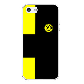 Чехол для iPhone 5/5S матовый с принтом FC Borussia Dortmund Black в Новосибирске, Силикон | Область печати: задняя сторона чехла, без боковых панелей | боруссия | дортмунд