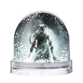 Снежный шар с принтом Skyrim в Новосибирске, Пластик | Изображение внутри шара печатается на глянцевой фотобумаге с двух сторон | elder scrolls | дракон | игра | свитки | скайрим